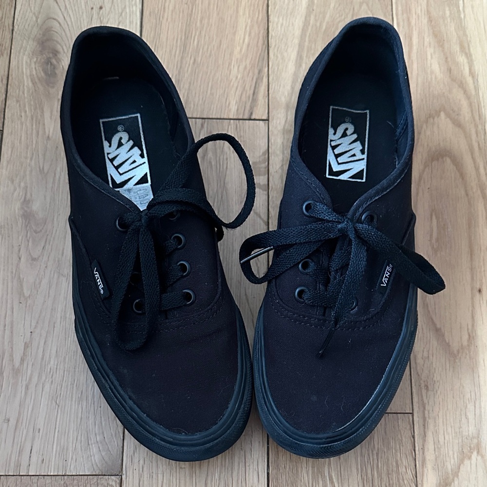Vans Authentic Lo-Pro Platform Shoes, Jet Black. Women’s size 7.